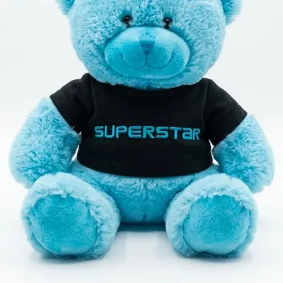 Peluche ourson bleu superstar 